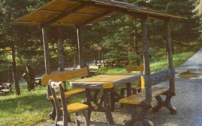 Gazebo cemento finto legno, CH163/T TV1106 PN1151