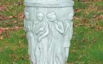 Vaso da giardino in cemento bianco, Vs045