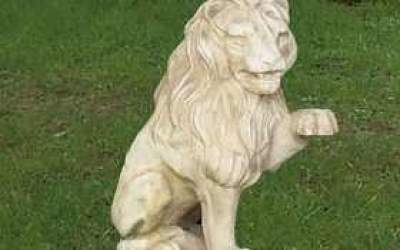 Lion Animal Garden white cement, An06D