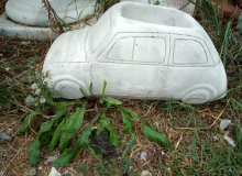 Auto portavaso in cemento bianco, Va12
