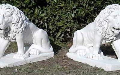 Lion Animal Garden white cement, An66