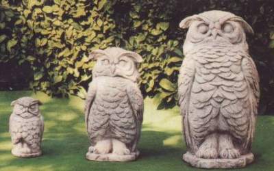 owl Animal Garden white cement, An64