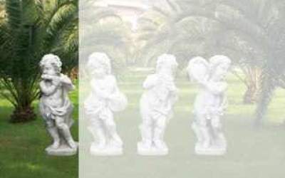 Putto Garden white cement, Pu04A