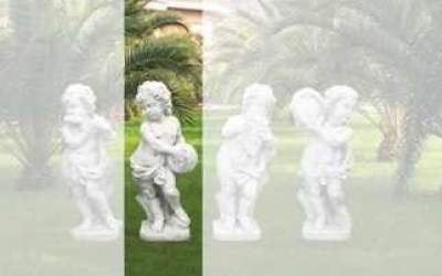 Putto Garden white cement, Pu04B