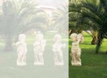 Putto Garden white cement, Pu05D