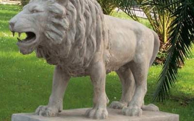 Lion Animal Garden white cement, An02D