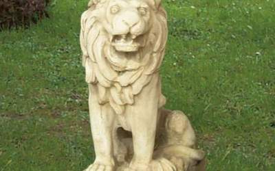 Lion Animal Garden white cement, An08S