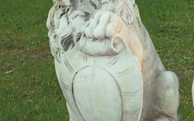 Lion Animal Garden white cement, An09D