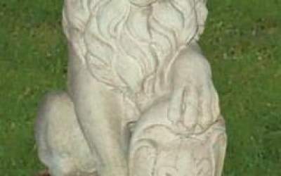 Lion Animal Garden white cement, An15D