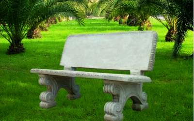 Bench white concrete, Pn03