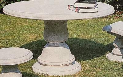 tavolo in cemento bianco da giardino, Pn19B