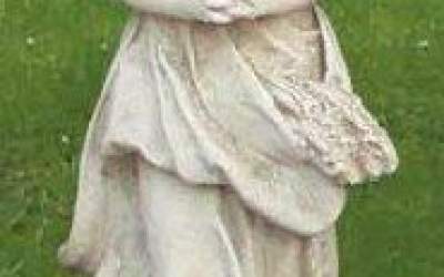 Statua campagnola cemento bianco, TSA62